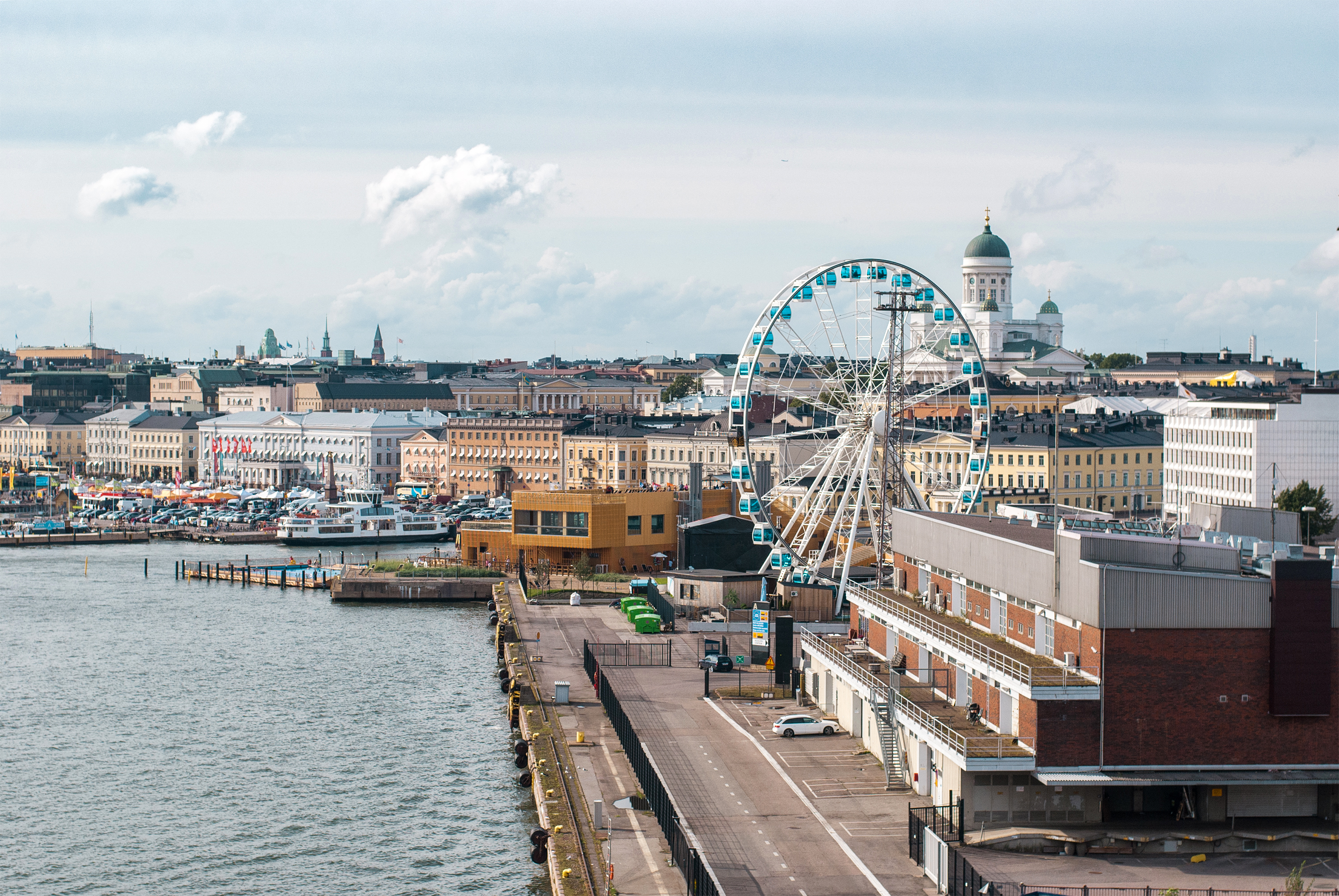 Cityscape of Helsinki. View from sea